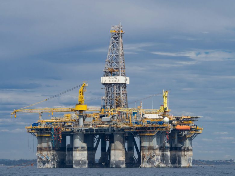 An oil rig seen off the coast of Perth in Western Australia