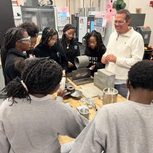 Dr. Tony Schmitz, a mechanical engineering professor at the University of Tennessee, showing students how almost everything we make in this world touches a machine tool.