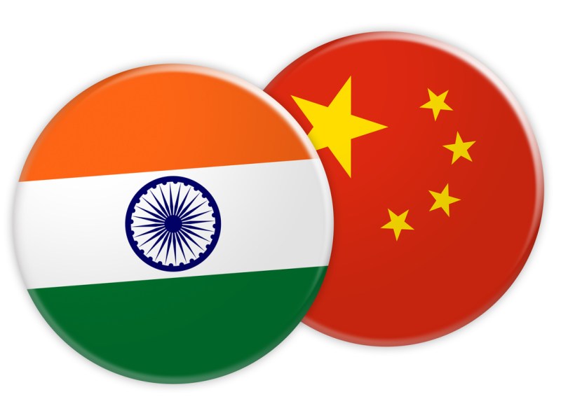 India and China flag buttons. Image: iStock