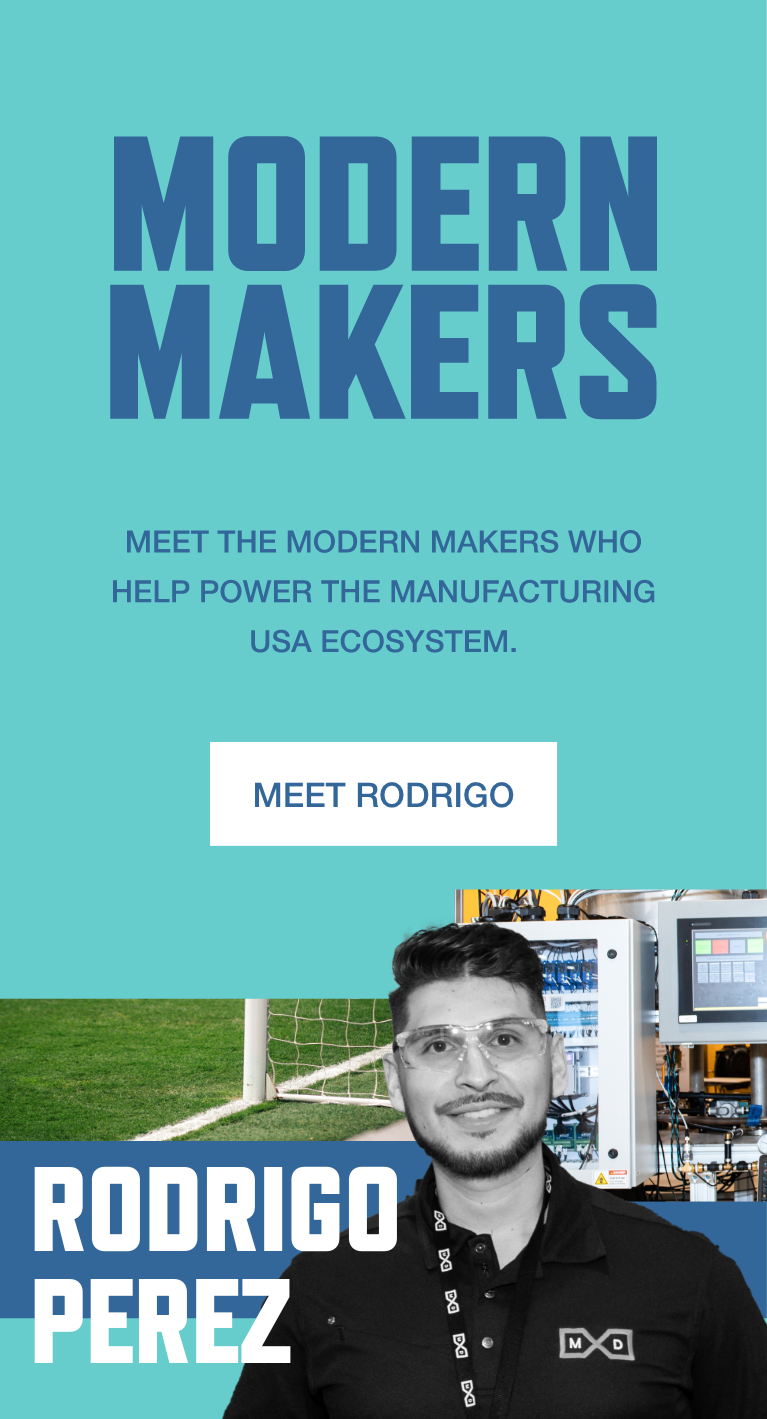 Graphic for Modern Makers highlighting Rodrigo Perez